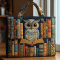 Kézzel készített táska - Bagoly és Antik Könyvek