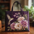 Kézzel készített steppelt táska - Kolibrik és orchideák