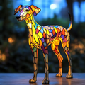 Whippet ihlette homokfúvott üveglámpa